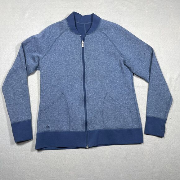ADIDAS Sweater Youth XL‎ 18-20 Full Zip Blue Thumbhole Track Jacket Reversible - Picture 1 of 11